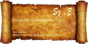 Szoták Erzsébet névjegykártya