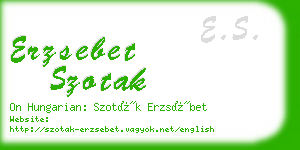 erzsebet szotak business card